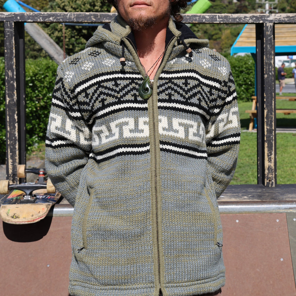 
                  
                    Load image into Gallery viewer, Aztec Wool Jacket Green
                  
                