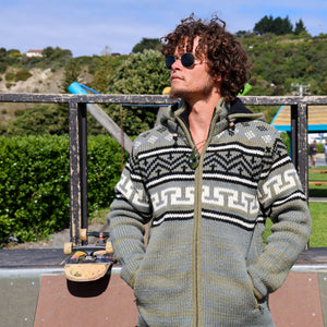 
                  
                    Load image into Gallery viewer, Aztec Wool Jacket Green
                  
                