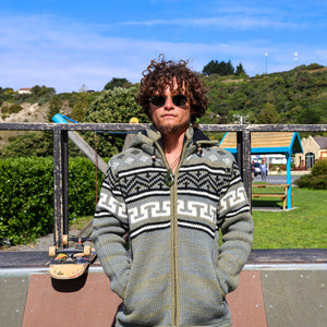 
                  
                    Load image into Gallery viewer, Aztec Wool Jacket Green
                  
                