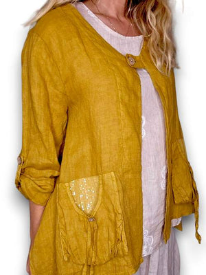 
                  
                    Load image into Gallery viewer, Sequin Linen Jacket
                  
                