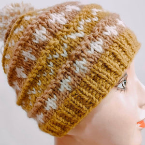 
                  
                    Load image into Gallery viewer, Wool Stripe Pom-Pom Hat
                  
                