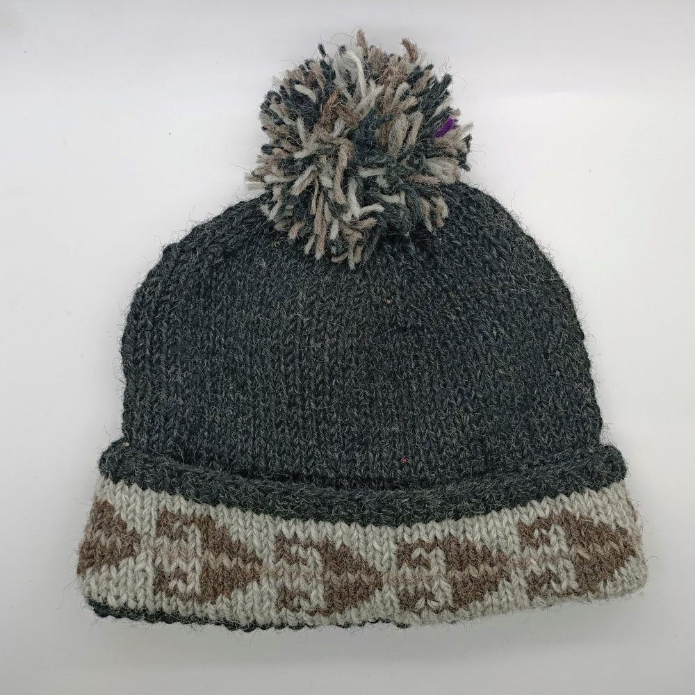 
                  
                    Load image into Gallery viewer, Aztec Wool Pompom Hat
                  
                