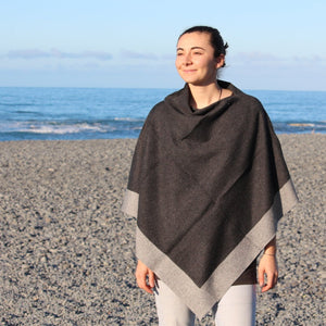 
                  
                    Load image into Gallery viewer, Cashmere Two Tone Poncho
                  
                