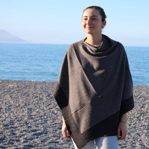 
                  
                    Load image into Gallery viewer, Cashmere Two Tone Poncho
                  
                