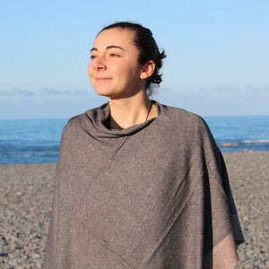 
                  
                    Load image into Gallery viewer, Cashmere Two Tone Poncho
                  
                