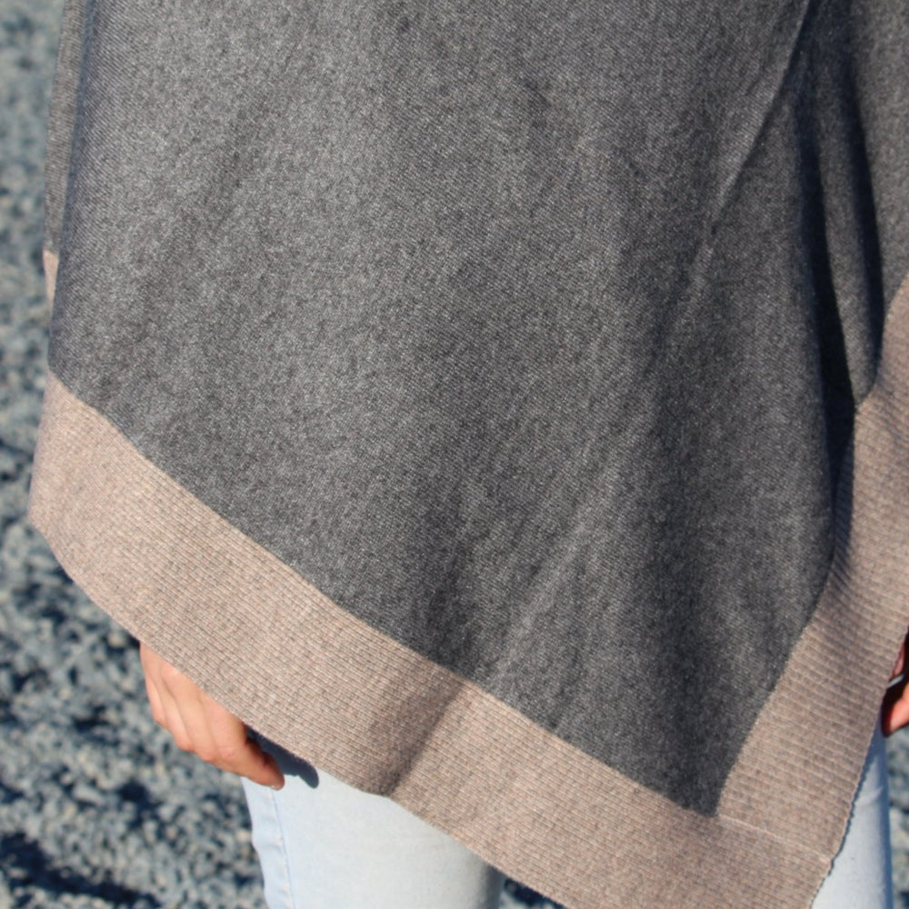 
                  
                    Load image into Gallery viewer, Cashmere Two Tone Poncho
                  
                