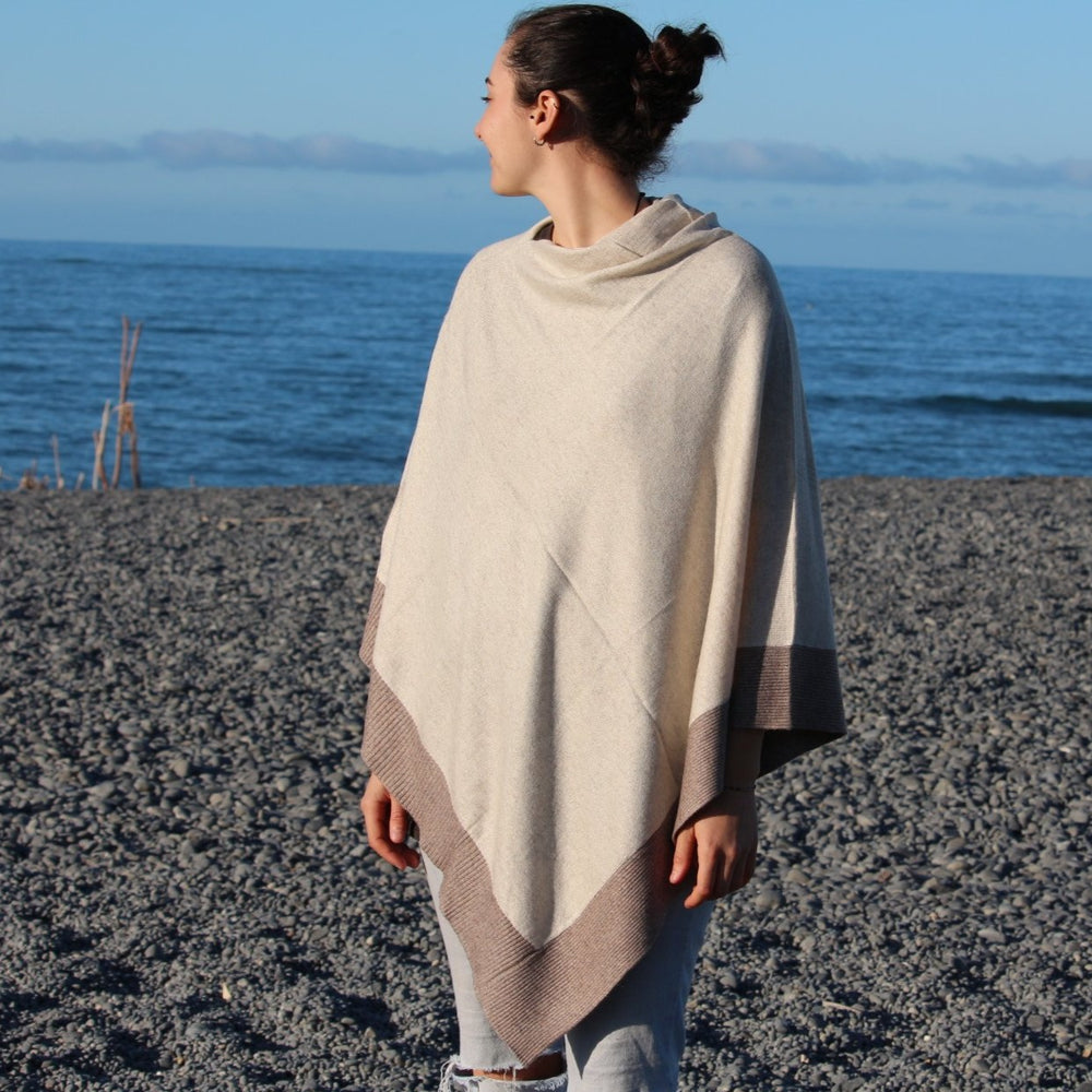 
                  
                    Load image into Gallery viewer, Cashmere Two Tone Poncho
                  
                