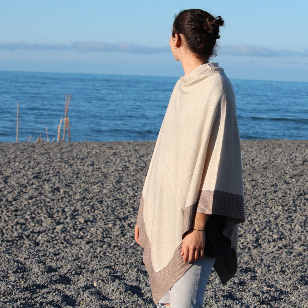 
                  
                    Load image into Gallery viewer, Cashmere Two Tone Poncho
                  
                