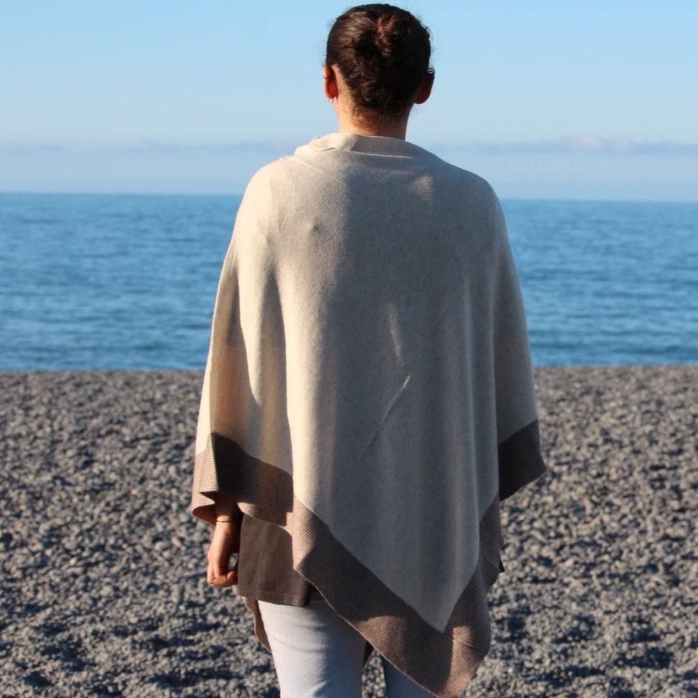 
                  
                    Load image into Gallery viewer, Cashmere Two Tone Poncho
                  
                