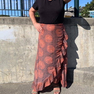 
                  
                    Load image into Gallery viewer, Frill Wrap Skirt Long
                  
                
