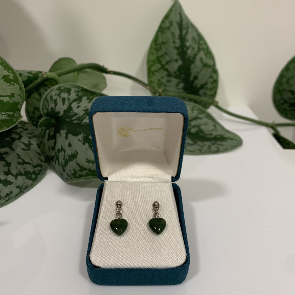 Greenstone Heart Earrings