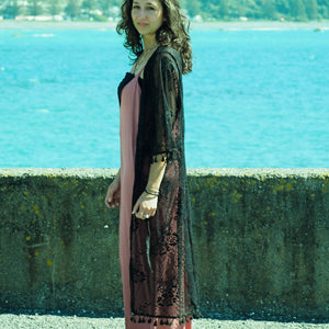 
                  
                    Load image into Gallery viewer, Lace-Rose-Jacket-Black
                  
                