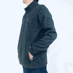 
                  
                    Load image into Gallery viewer, Mens Grey Knit Fleece Jacket 202KJ
                  
                