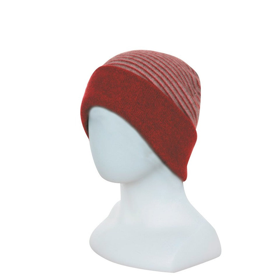 Possum Merino Double Layer Beanie-Reversible