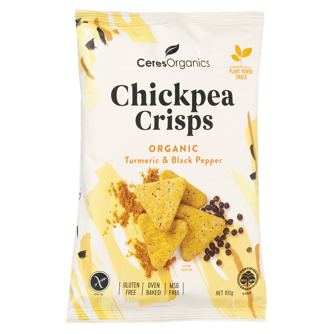 Organic Chickpea Crisps Turmeric & Black Pepper- GF