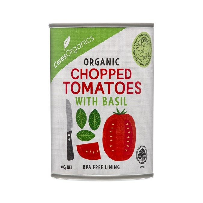 Organic Chopped Tomatoes with Basil