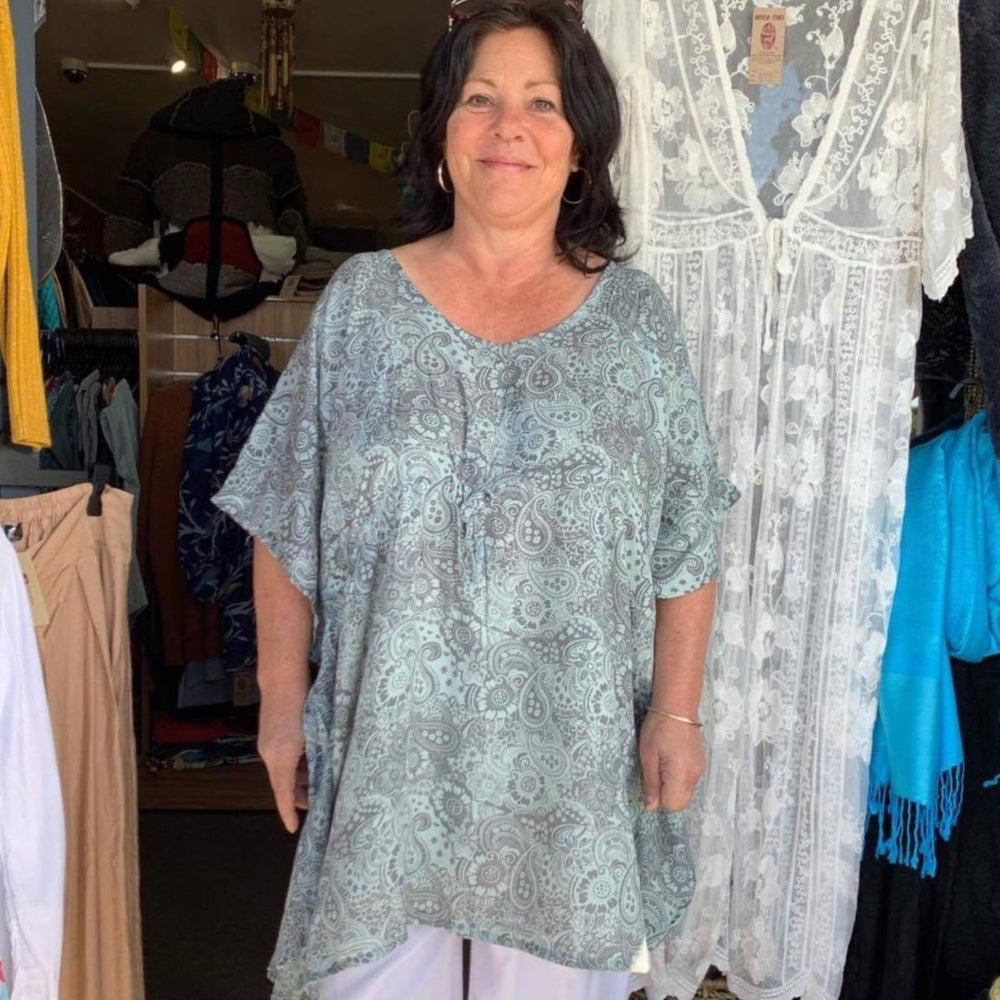
                  
                    Load image into Gallery viewer, Paisley Kaftan Top
                  
                