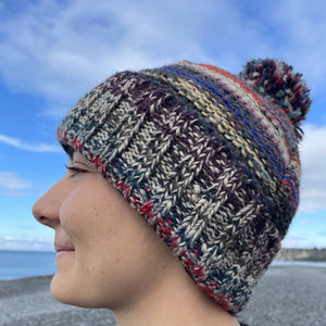 
                  
                    Load image into Gallery viewer, Pom Pom Striped Beanie
                  
                