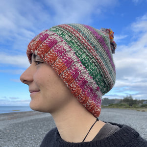 
                  
                    Load image into Gallery viewer, Pom Pom Striped Beanie
                  
                