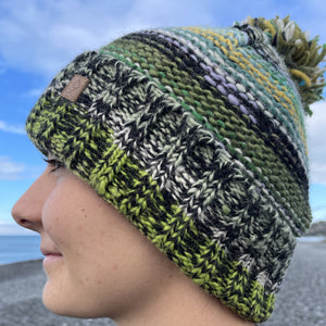 
                  
                    Load image into Gallery viewer, Pom Pom Striped Beanie
                  
                