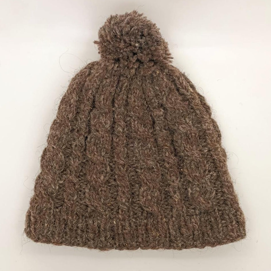 
                  
                    Load image into Gallery viewer, Wool Cable Pom Pom Hat
                  
                