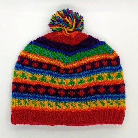 
                  
                    Load image into Gallery viewer, Wool Stripe Pom-Pom Hat
                  
                